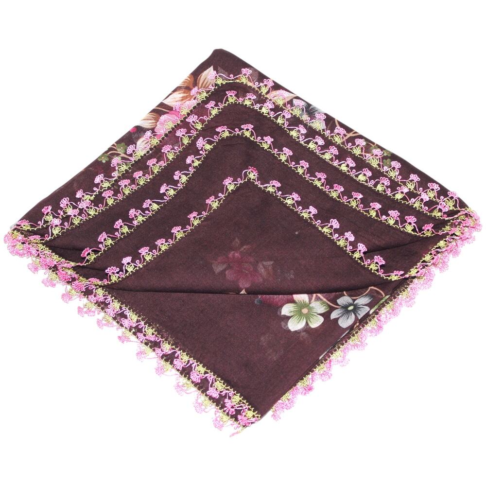 Tulbent Scarf Handmade Crochet Detailing NWOT